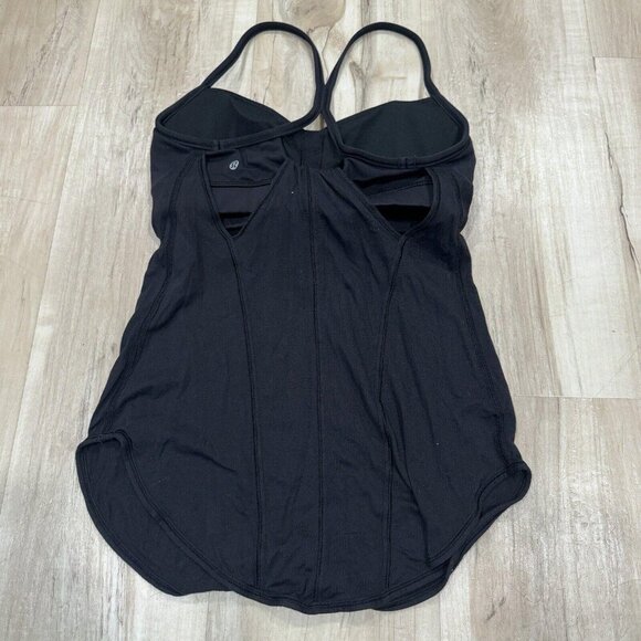 Lululemon Womens 4 Black No Limit Tank Top Built-in Bra Workout Gym Training - Picture 3 of 7